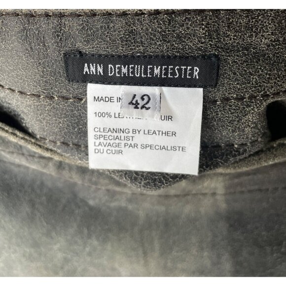 Ann Demeulemeester Women's 39.5 in Waist / Size 42 Asymmetrical Leather Skirt - Picture 9 of 10